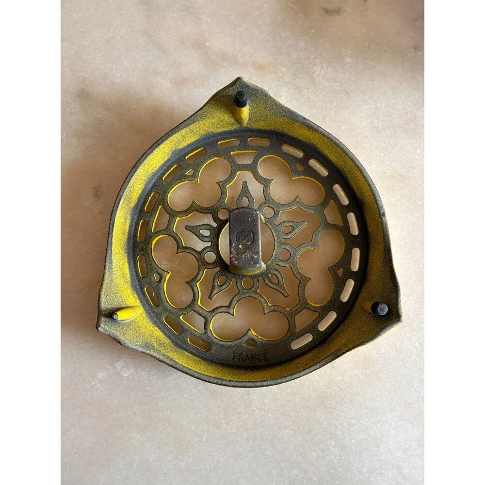 Vintage Le Creuset Yellow Cast Iron Enamel Trivet 8
